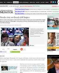 Stocks rise on fiscal cliff hopes: Christian Science Monitor
